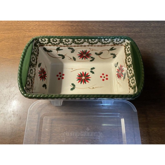 3 Temptations Christmas 12 Oz Mini Loaf Pan w/Lid/Box Bakeware - Picture 5 of 10